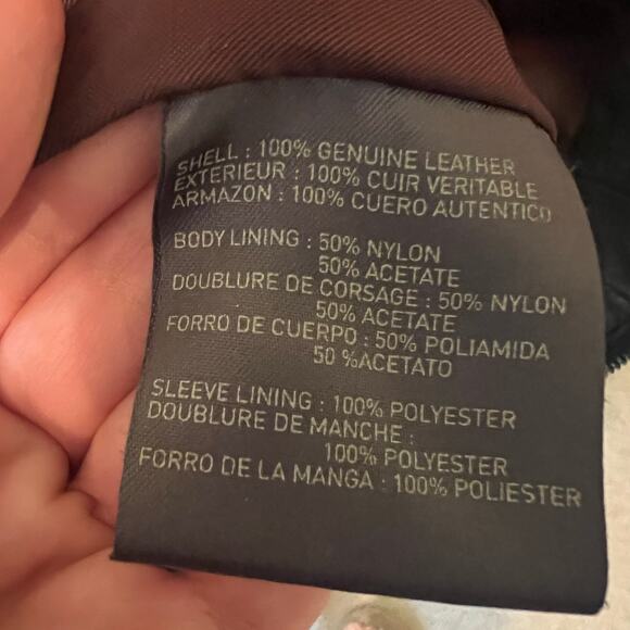 Black Leather Moto Jacket Size Medium EUC Liz Claiborne Full Zip Y2K 90s Friends - Picture 5 of 8